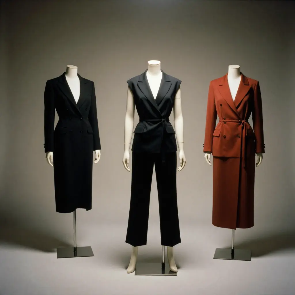 Curated designer clothes on display